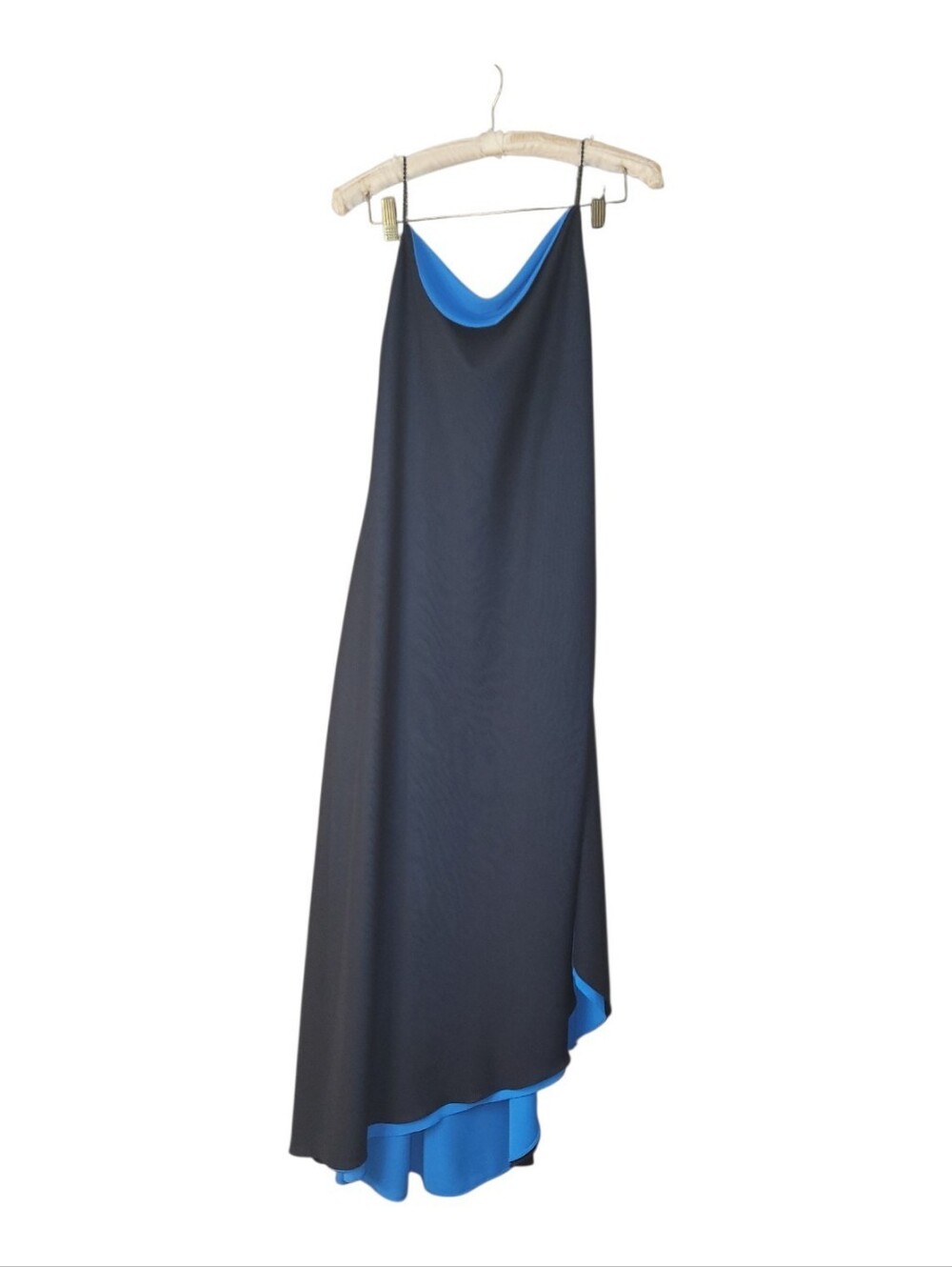 Vintage Y2k Kay Unger Color Block Slip Dress Rhinestone Straps 4